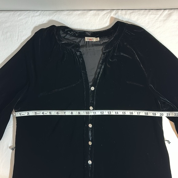 Faherty Naomi Long Sleeve Velvet Women’s Dress. Size M Color Moomlit Black. - Picture 5 of 12